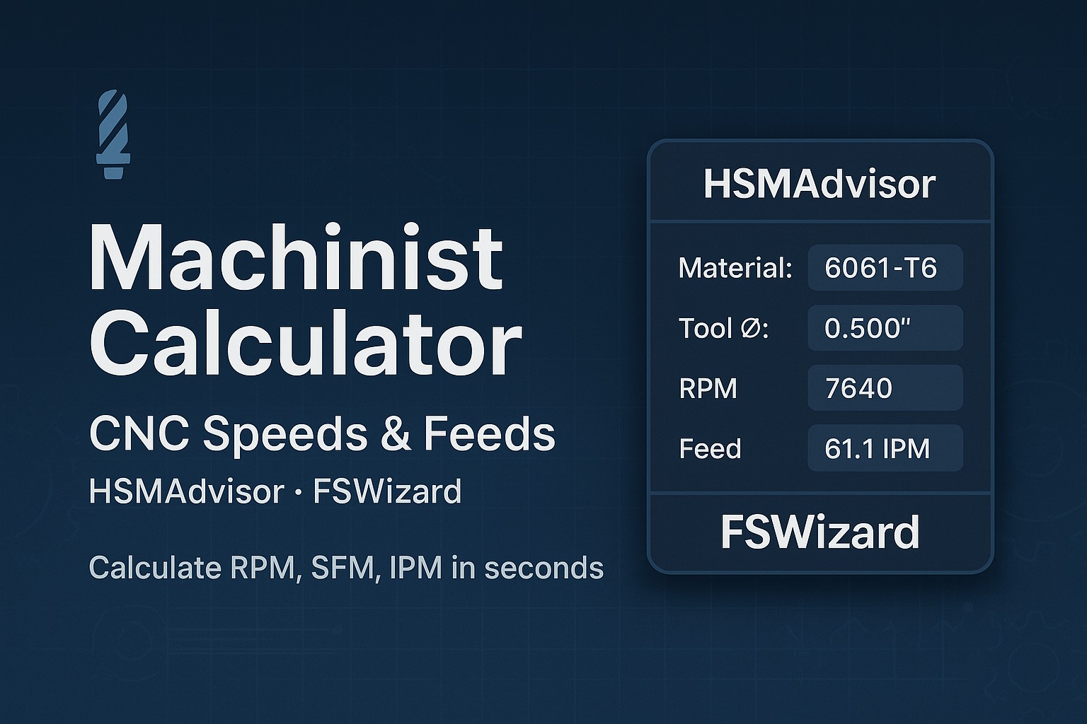 Machinist Calculator – CNC Speeds and Feeds Calculator with HSMAdvisor ...